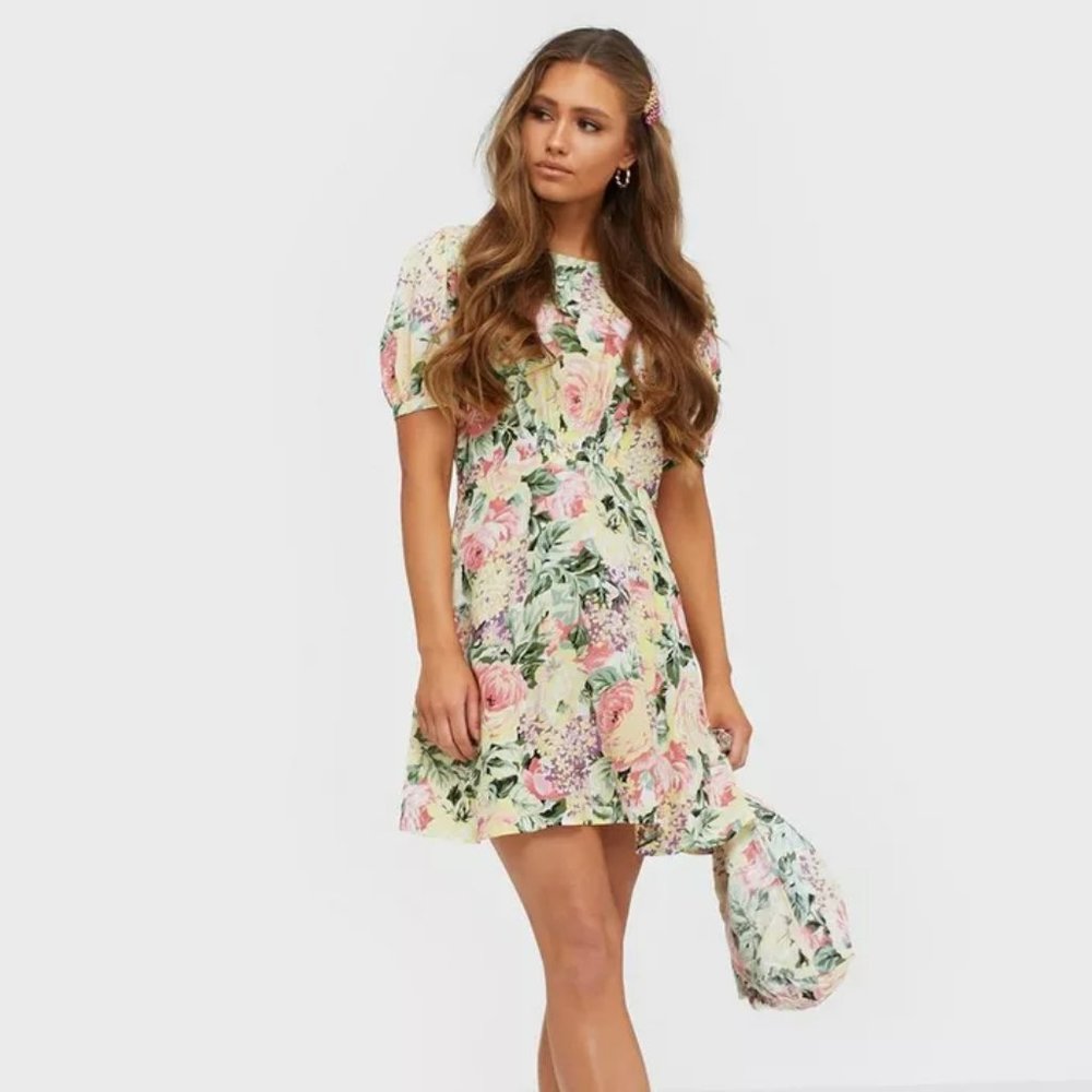 Faithfull The Brand Estelle Mini Dress in Venissa Floral Print
